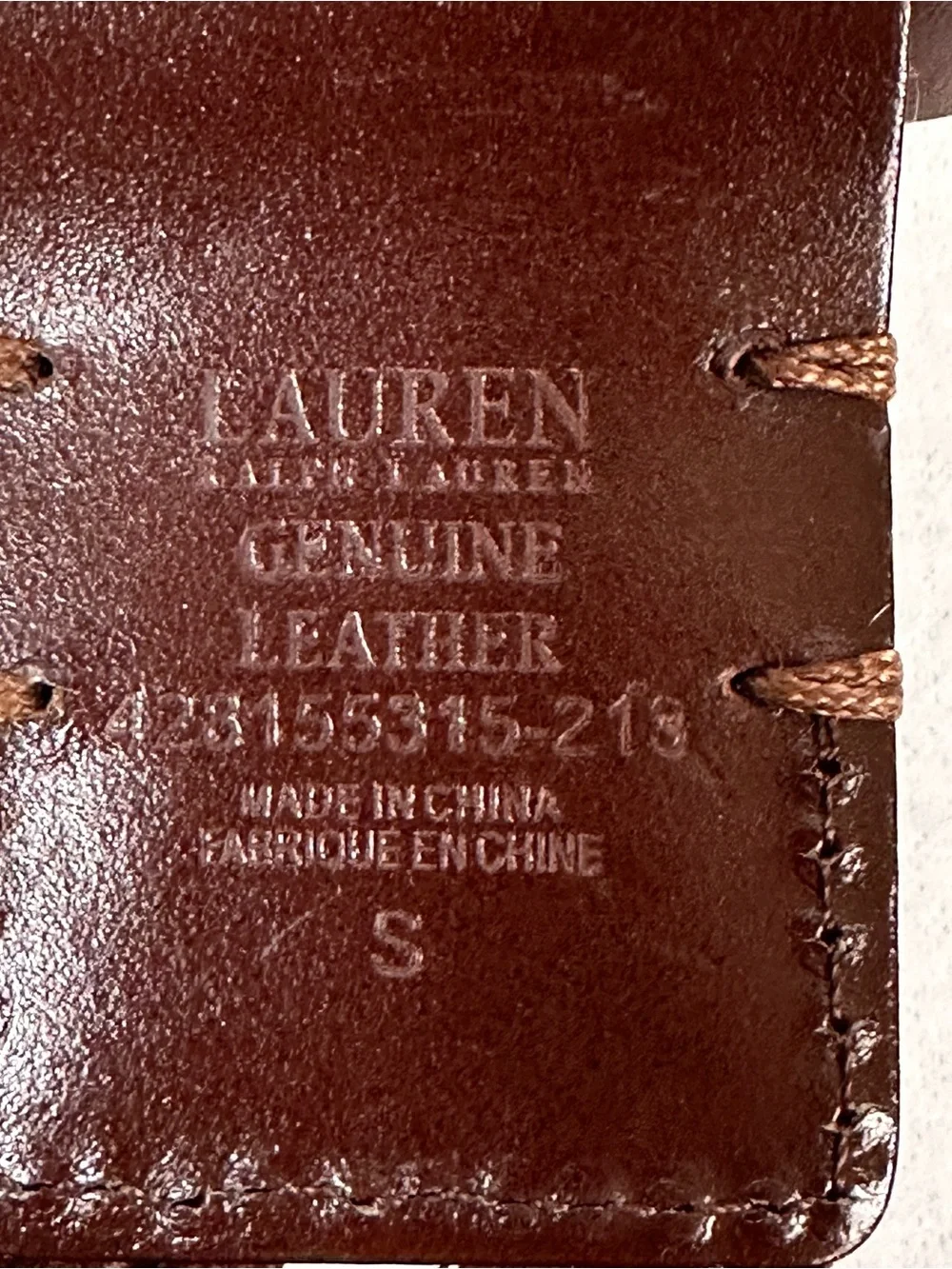 Lauren Ralph Lauren Genuine Leather Belt Womens Small Brown Braided Round Buckle